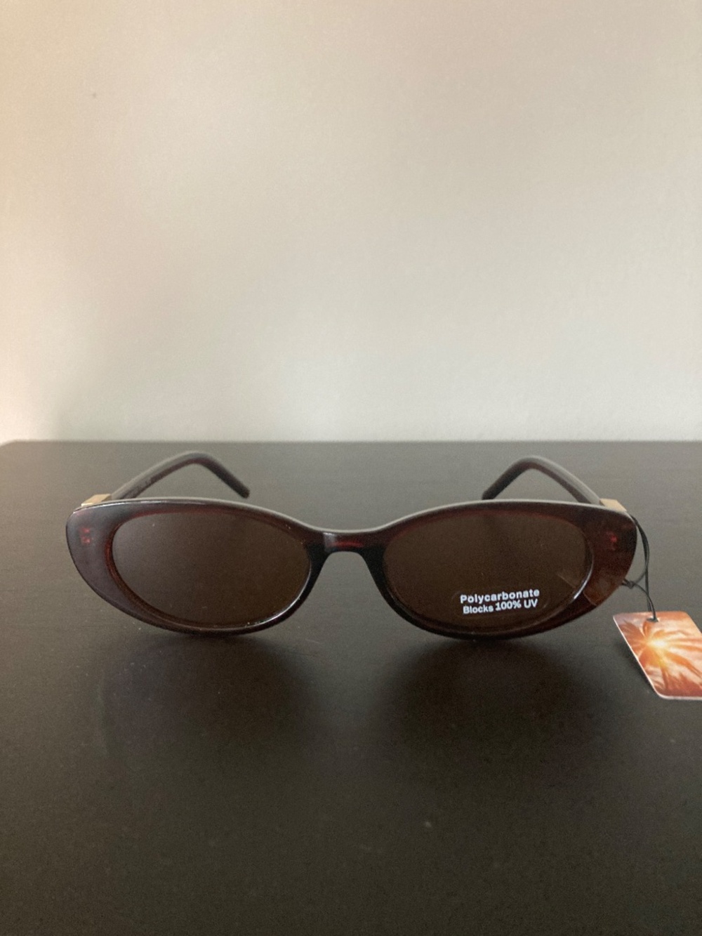 Metallic Accent Wide Oval Lens Sunglasses (MP50291SD) Clear Brown